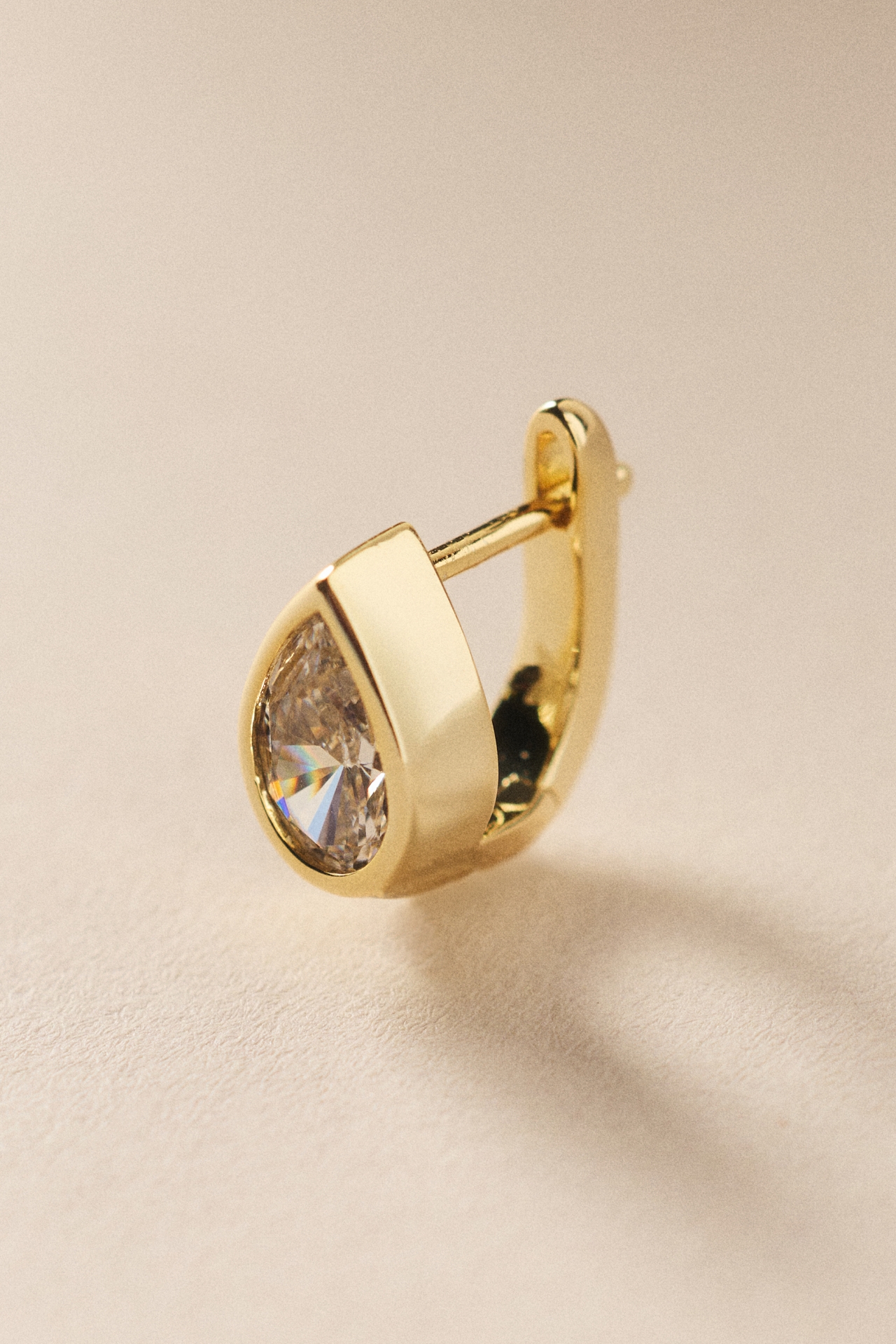 By Adina Eden Crystal Marquise Bezel Huggie Earrings