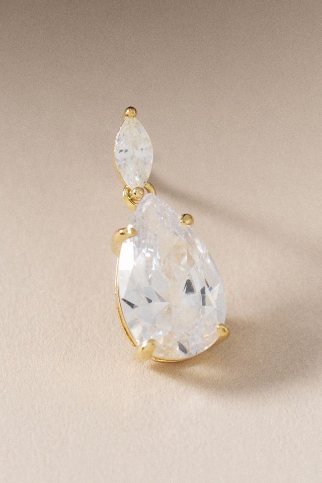 By Adina Eden Cubic Zirconia Marquise X Pear Dangle Stud Earrings #1