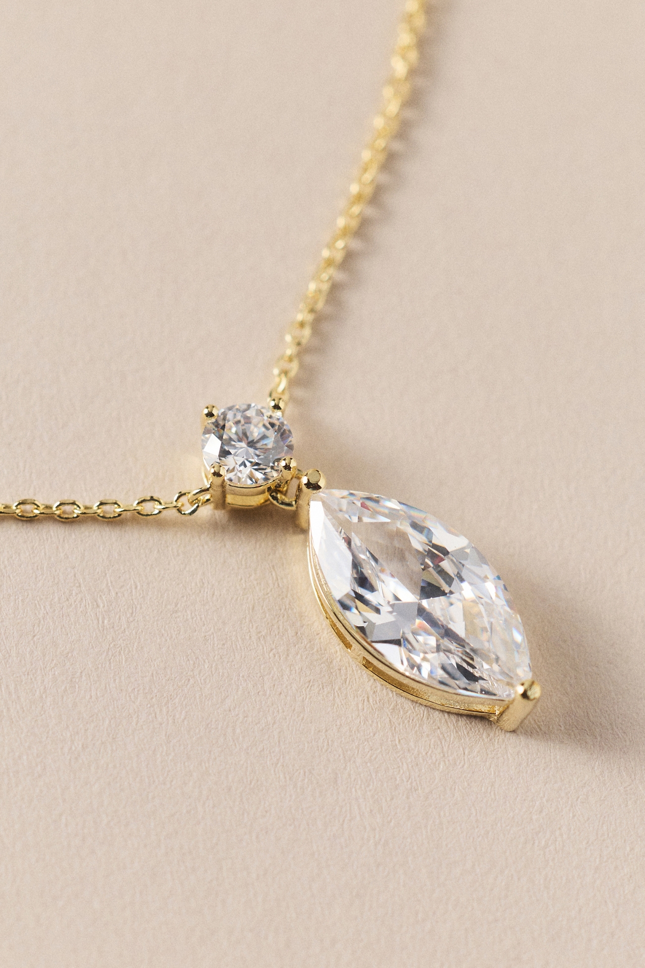 By Adina Eden Solitare & Marquise Pendant Necklace