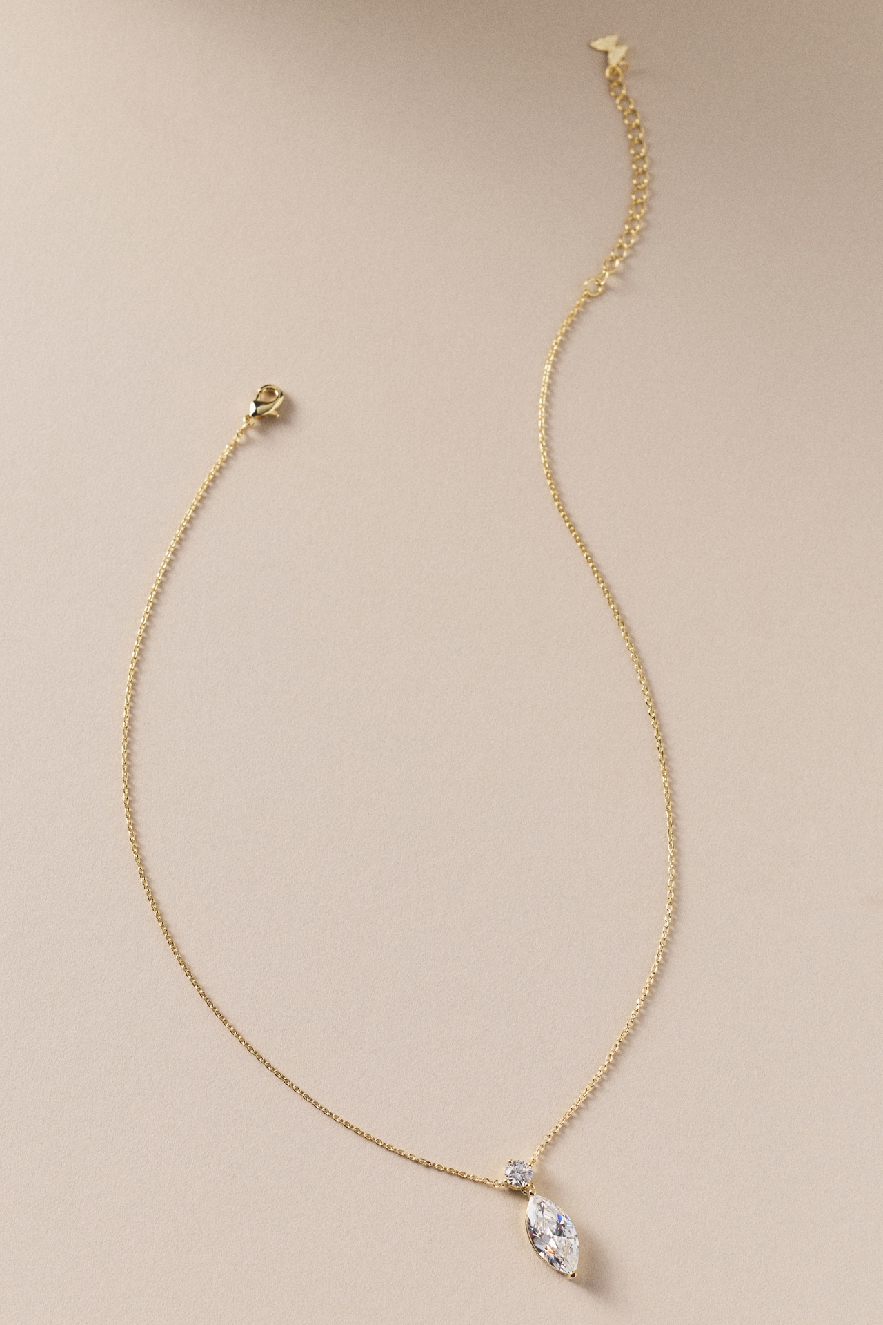 By Adina Eden Solitare & Marquise Pendant Necklace