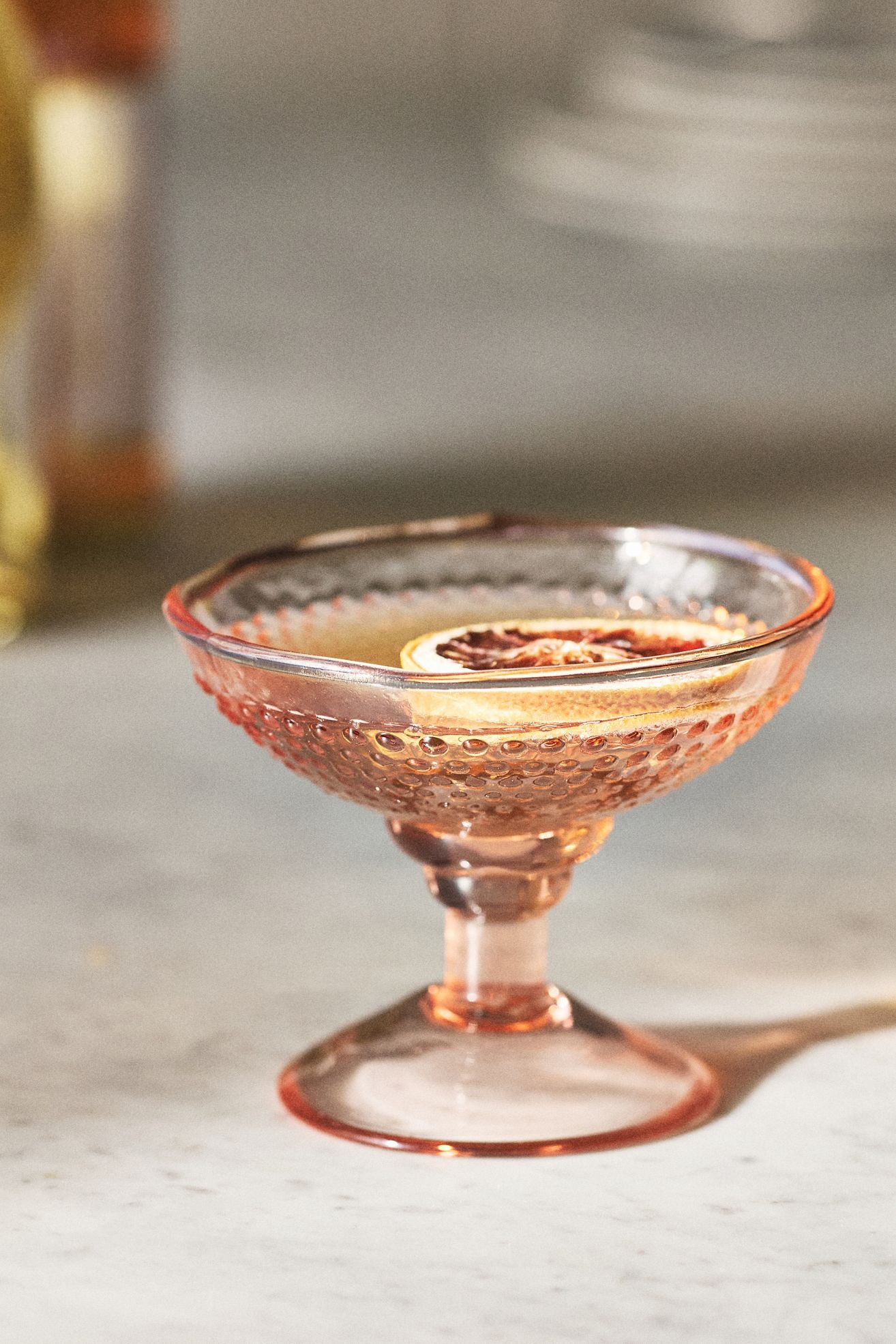 Embossed Coupe Glass - Pink, One Size