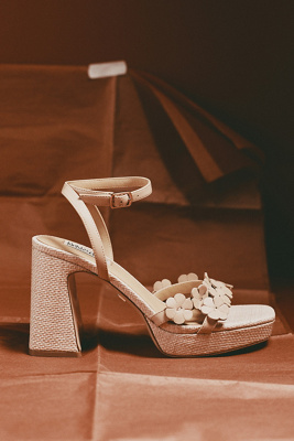 Badgley Mischka Waverly Platform Sandals In White