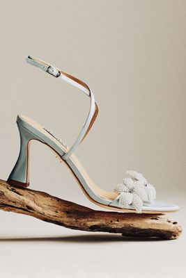 navy blue silk hoco dress Blue bridal Shoes with low heel in blue satin for your wedding day main image 1