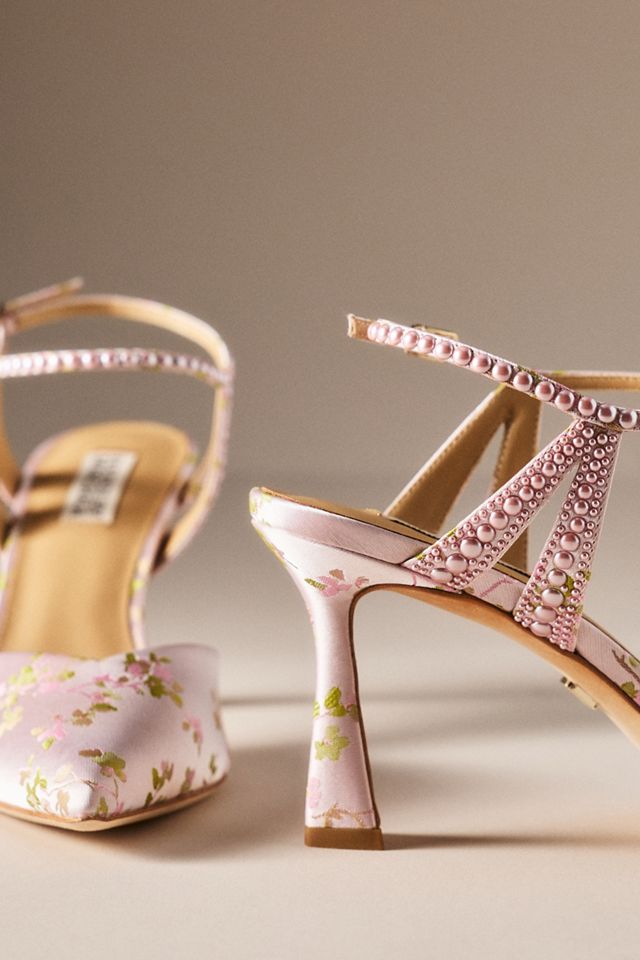 Badgley Mischka Destinee Jaquard Ankle-Strap Heels #1
