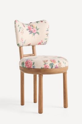 Irie Printed Linen Light Walnut Dining Chair 