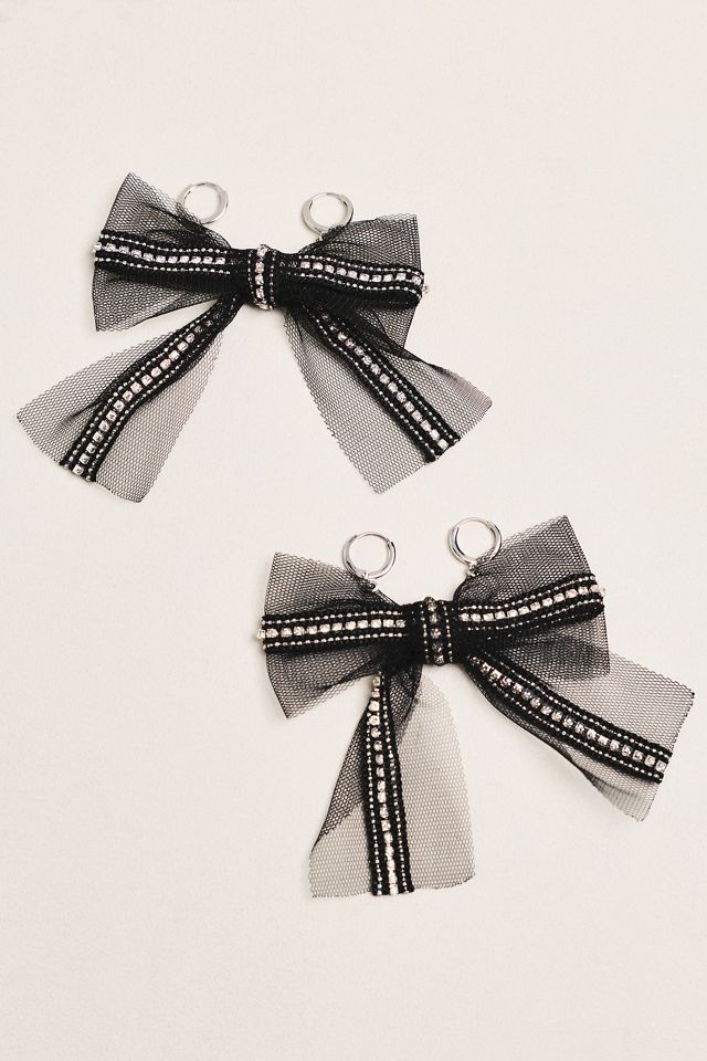 Rhinestone Tulle Bow Shoe Charms, Set of 2 #1