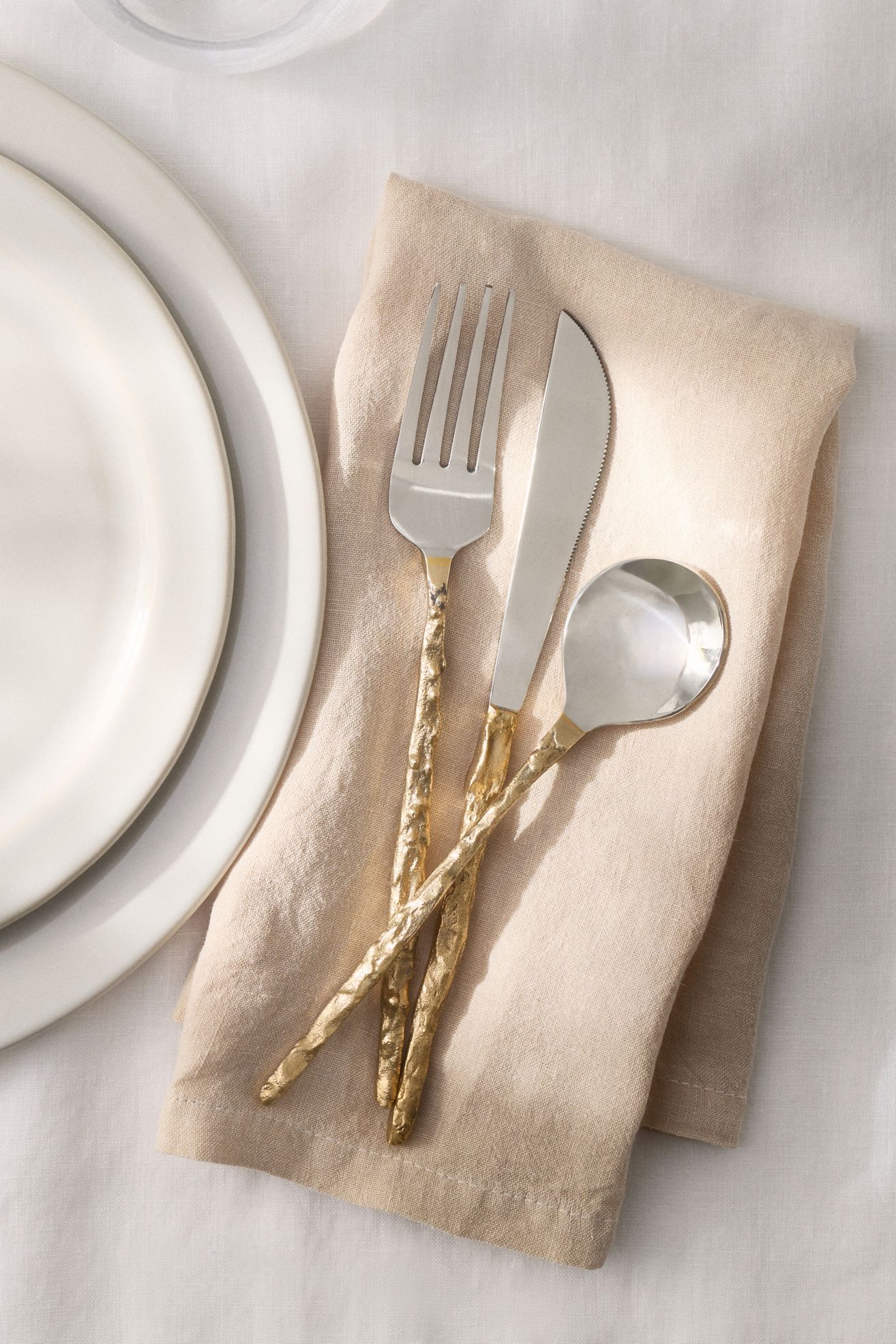 Shelton Metal 5-Piece Place Setting - Brass, Set Of 5