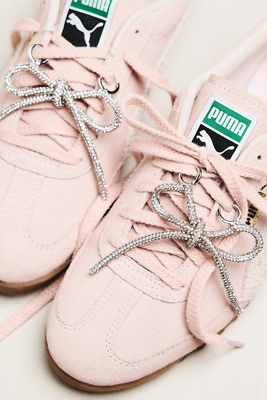 By Anthropologie Rhinestone Bow Shoe Charms, Set Of 2 In Pink