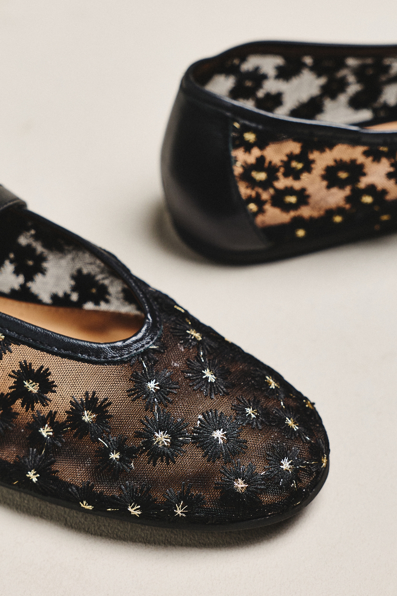 Maeve Embroidered Mesh Ballet Flats