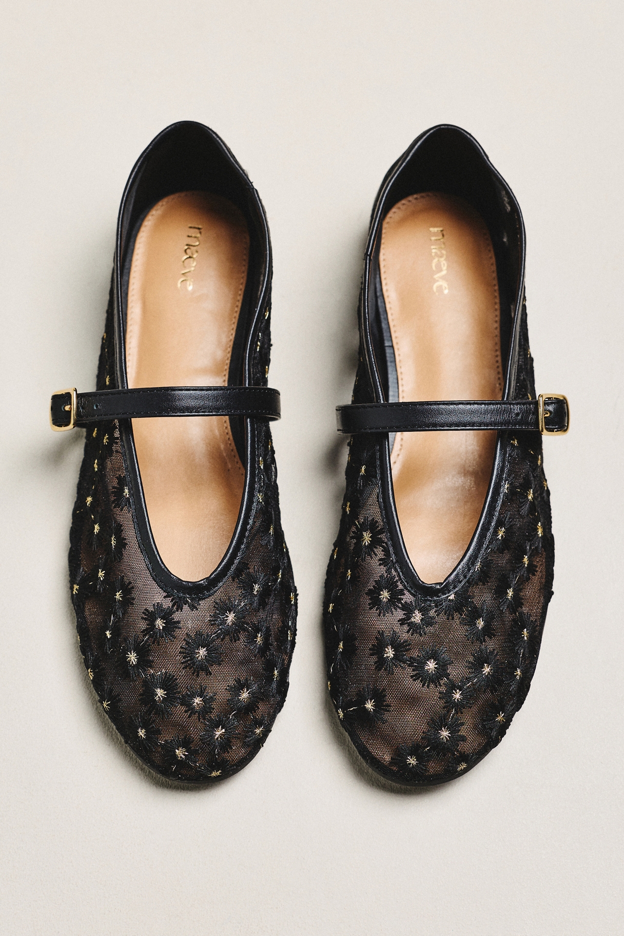 Maeve Embroidered Mesh Ballet Flats