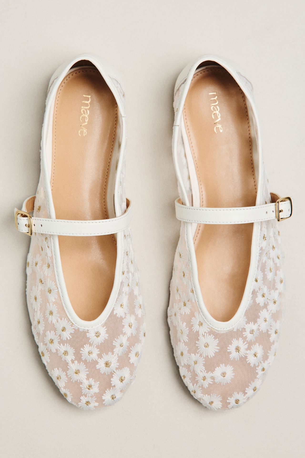 Maeve Embroidered Mesh Ballet Flats