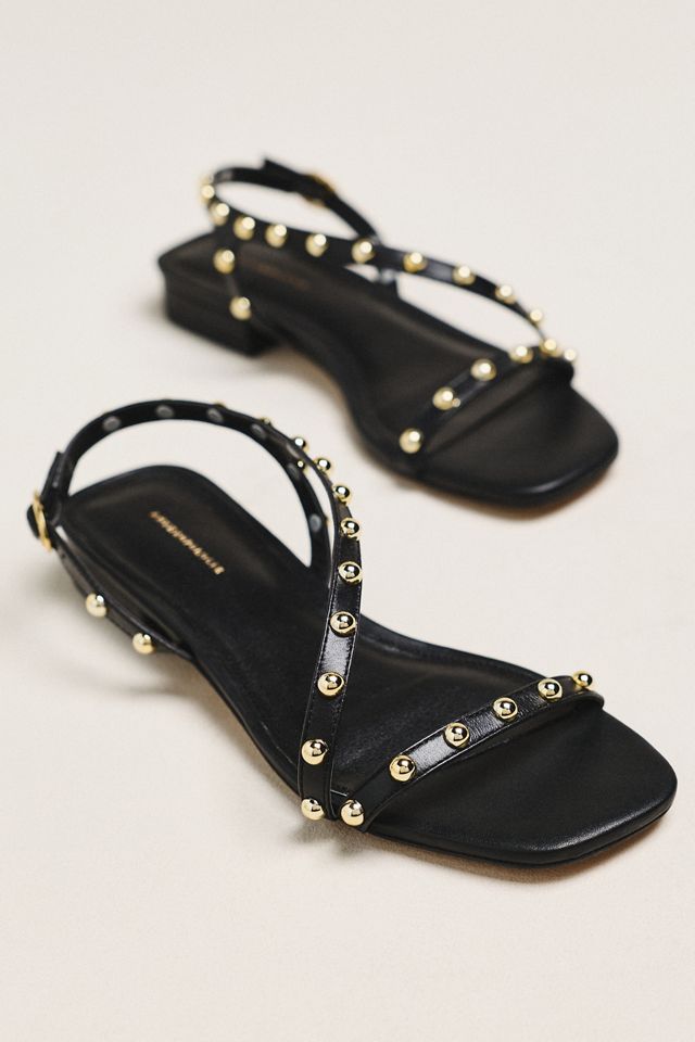 By Anthropologie Strappy Studded Flats #1