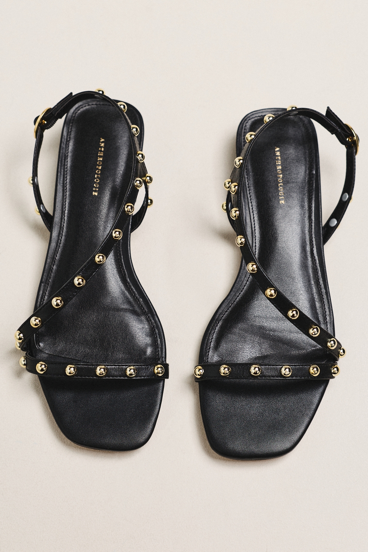 By Anthropologie Strappy Studded Flats