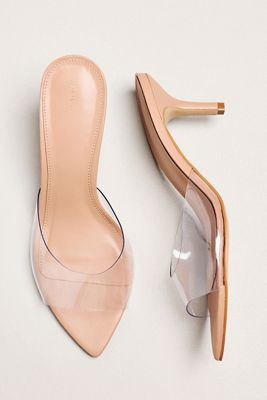 Maeve Gianna PVC Pointed-Toe Mule Heels