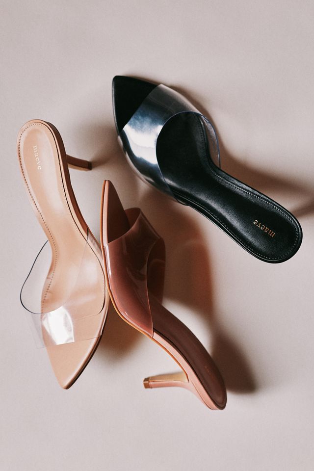Maeve Gianna PVC Pointed-Toe Mule Heels #1
