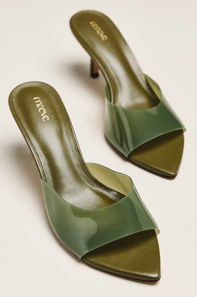 Maeve PVC Pointed-Toe Mule Heels #1