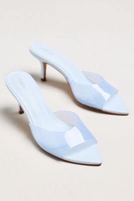 Maeve PVC Pointed-Toe Mule Heels