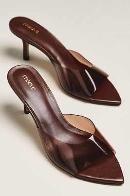 Maeve Gianna PVC Pointed-Toe Mule Heels