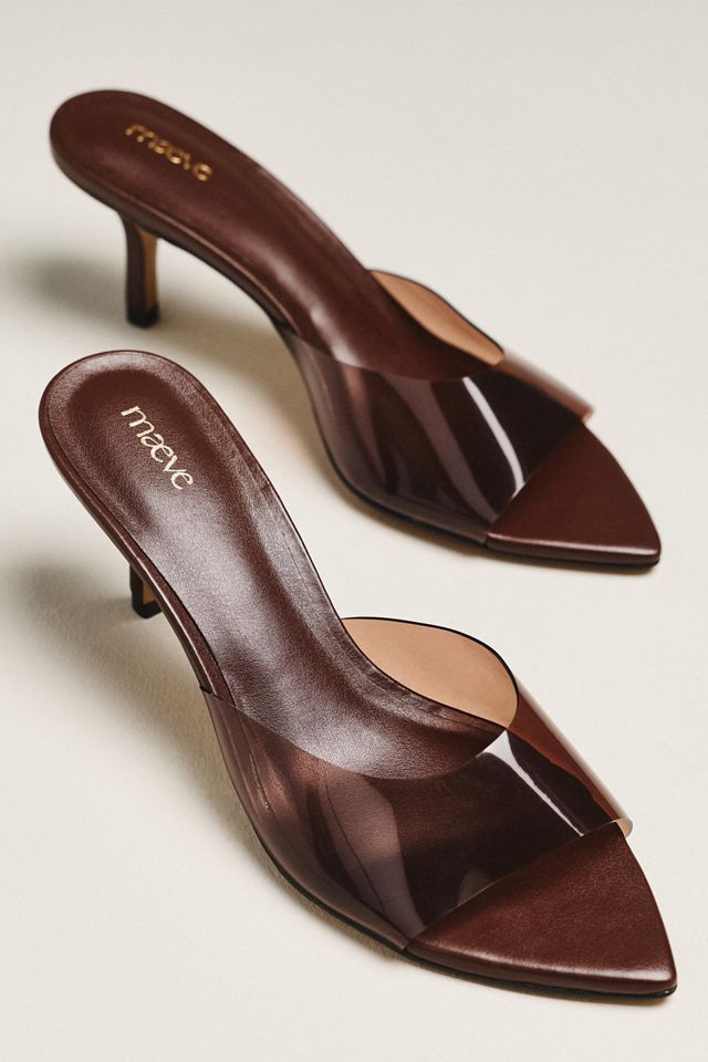 Maeve Gianna PVC Pointed-Toe Mule Heels #1