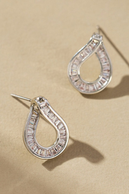 Maeve Baguette Crystal Post Earrings In Metallic