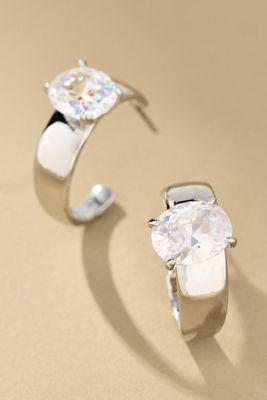 Oval Crystal Earrings