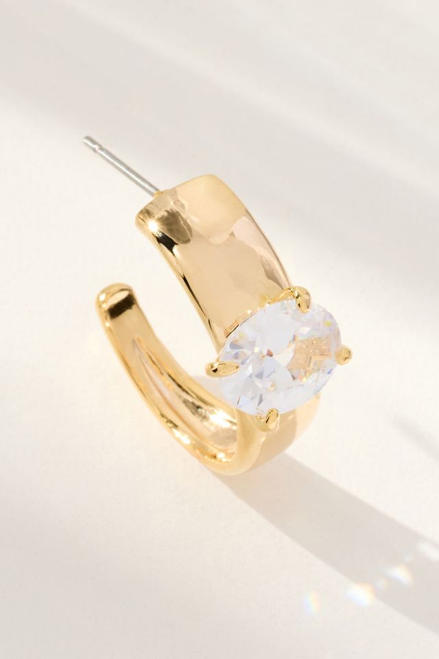 Oval Crystal Earrings #1