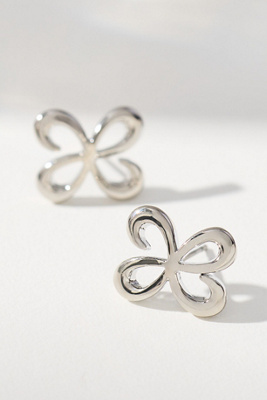Maeve Logo Post Earrings In Silver