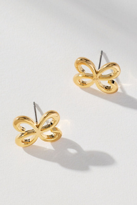 Maeve Logo Post Earrings In Gold