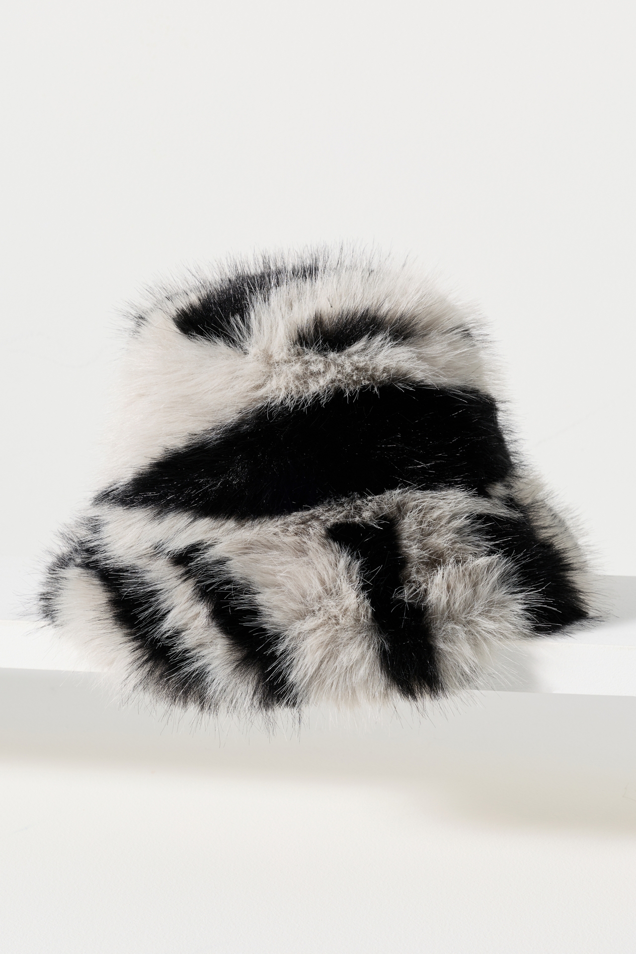 Colorblock Faux-Fur Bucket Hat