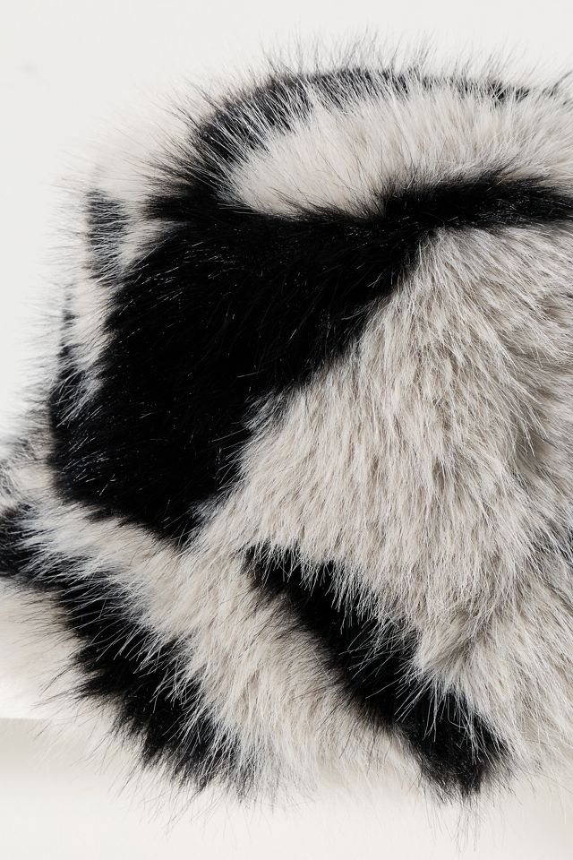 Colorblock Faux Fur Bucket Hat #2