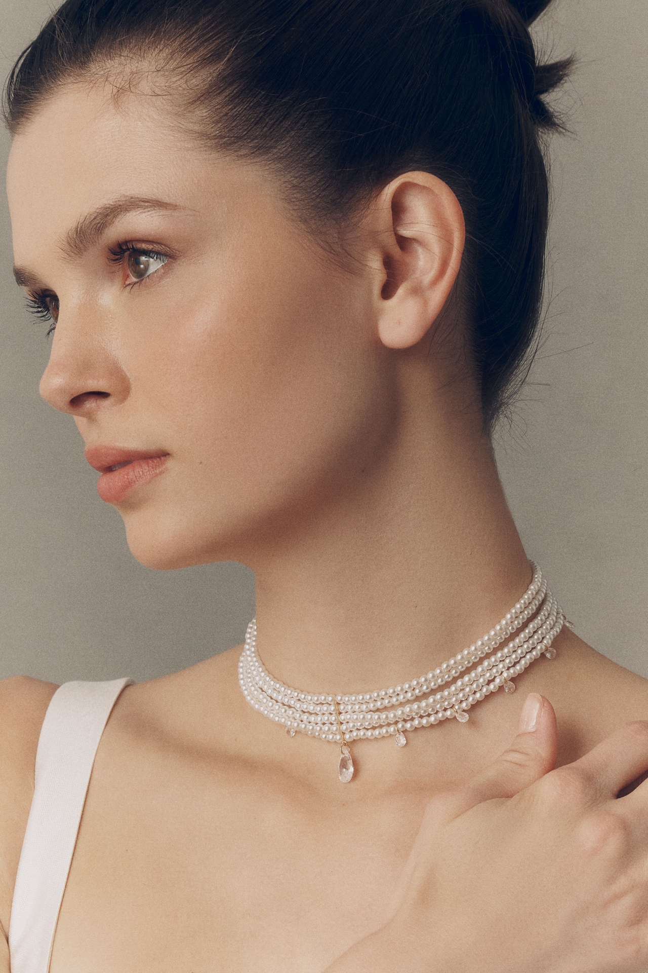 By Anthropologie Weddings Pearl Drop Choker Necklace
