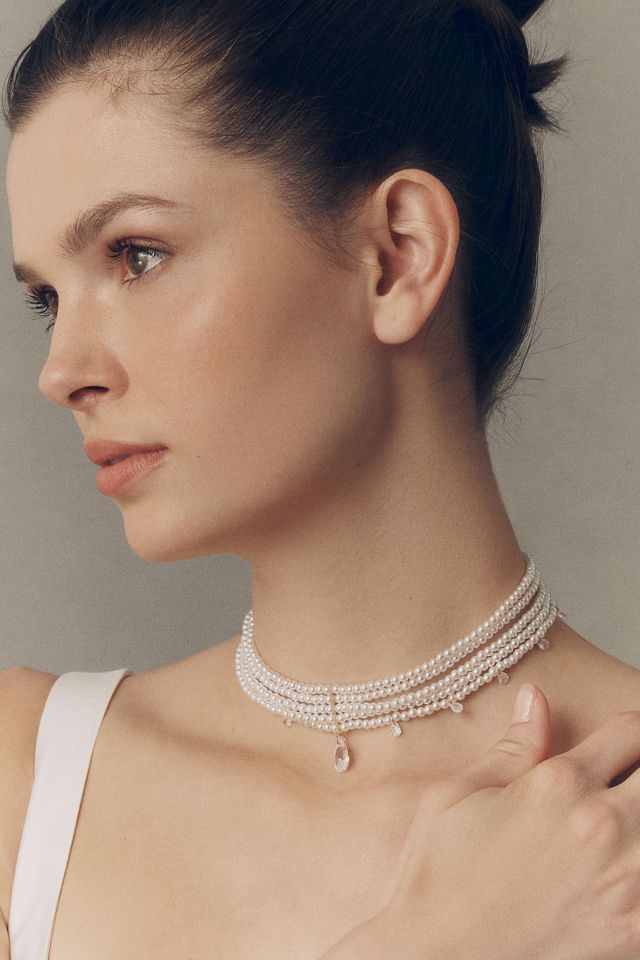 By Anthropologie Weddings Pearl Drop Choker Necklace | Anthropologie