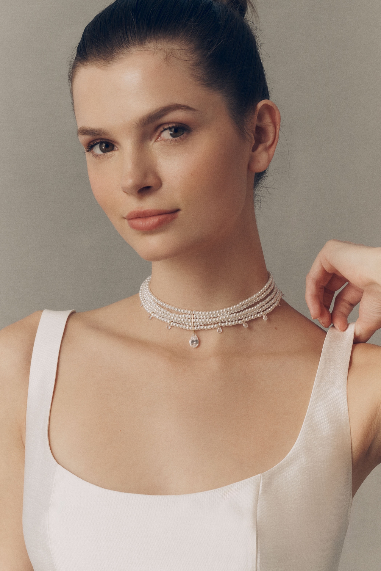 By Anthropologie Weddings Pearl Drop Choker Necklace