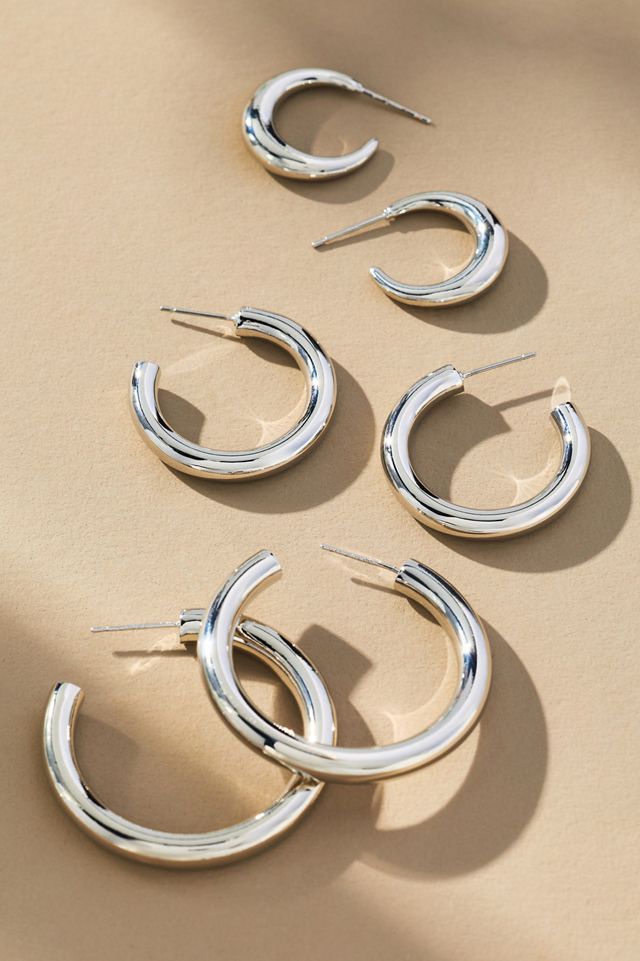 Classic Hoop Earrings, Set of 3 #1