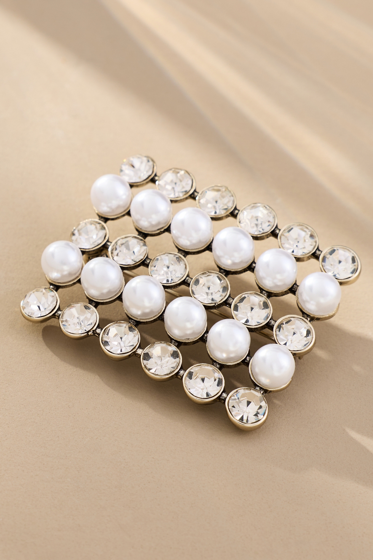 Pearled Crystal Brooch