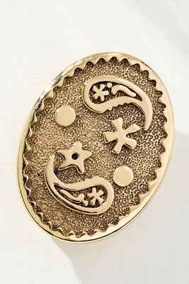 By Anthropologie Oval Yin And Yang Brooch In Gold