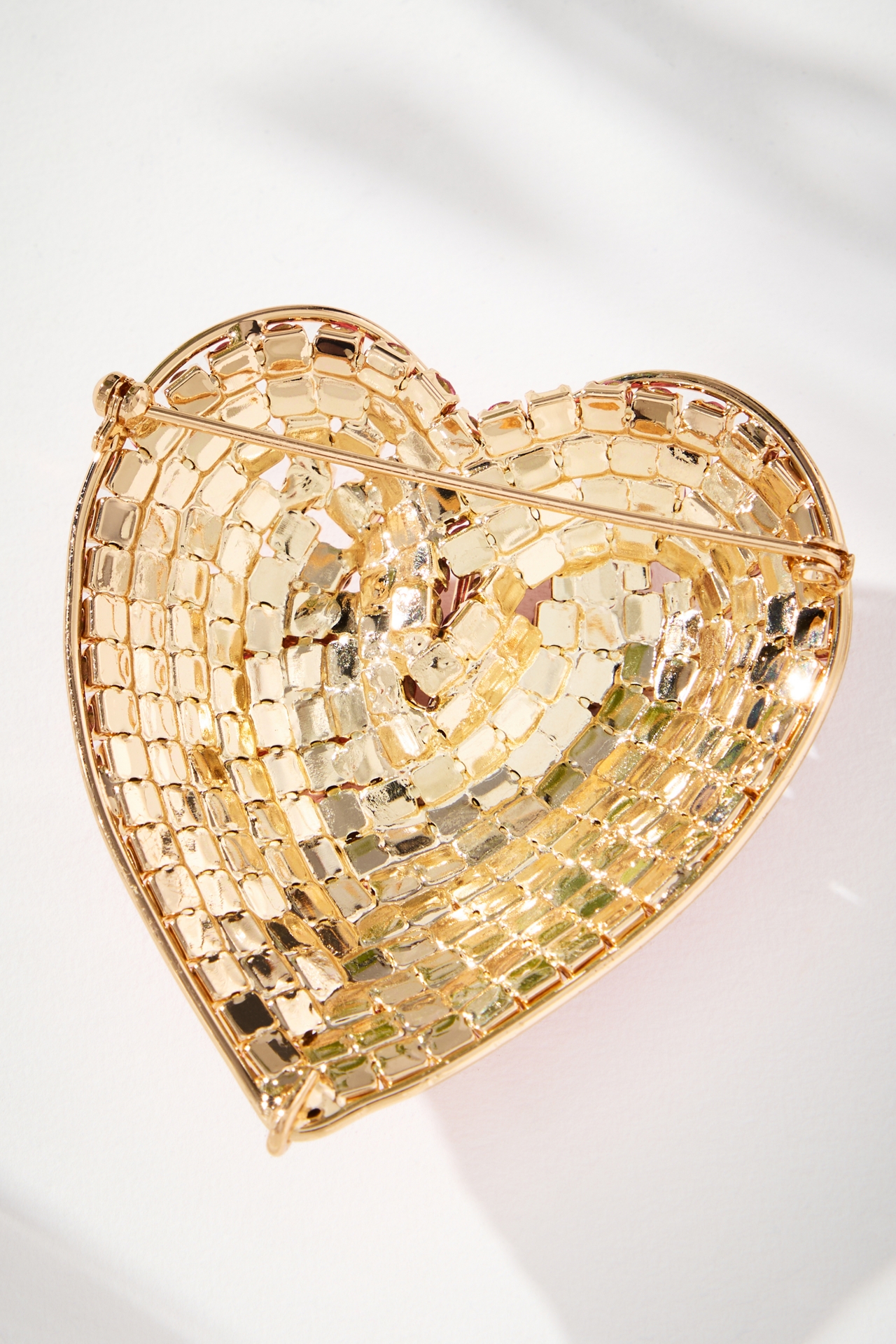 Crystal Heart Brooch
