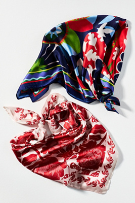 Celandine Printed Hair Scarves, Set Of 2 In Multi