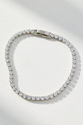 By Anthropologie Crystal Tennis Bracelet In Metallic