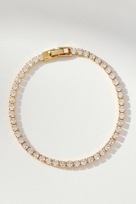 By Anthropologie Crystal Tennis Bracelet In Gold