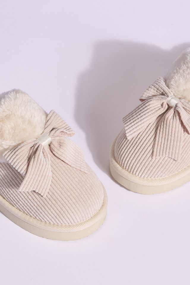 Minnetonka Bow Scuff Slide Slippers #1