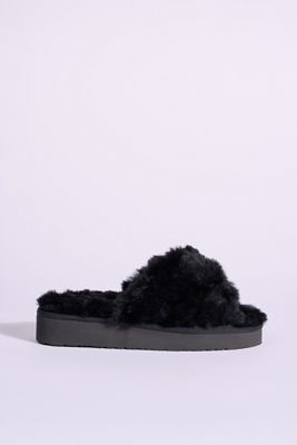 Minnetonka Teddy Crossband Slide Slippers