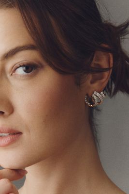 Nadri Bonne Annee Pavé Ribbon Stud Earrings