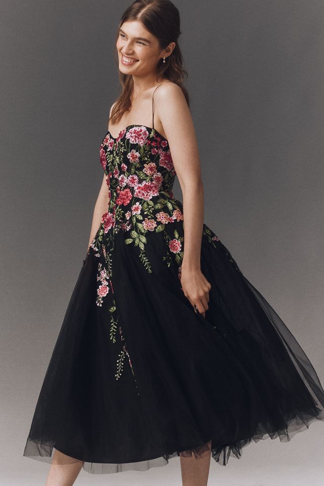 Mac Duggal Sleeveless Floral Fit & Flare Midi Dress | Anthropologie