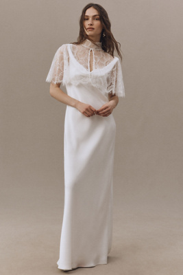 Geisha Designs Short-sleeve Lace Cape In White