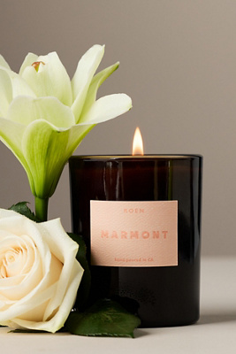 Roen Floral Marmont Boxed Glass Candle In Black