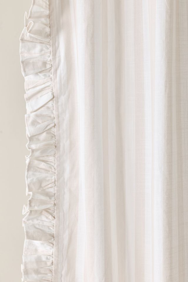 Maeve Organic Cotton Ruffled Stripe Shower Curtain #1