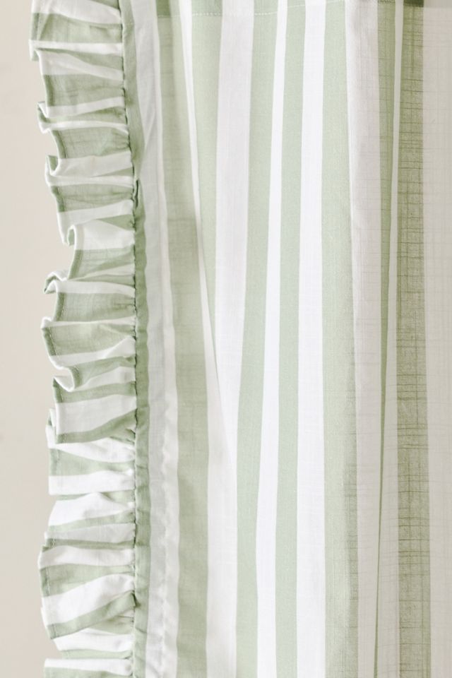 Maeve Organic Cotton Ruffled Stripe Shower Curtain #2