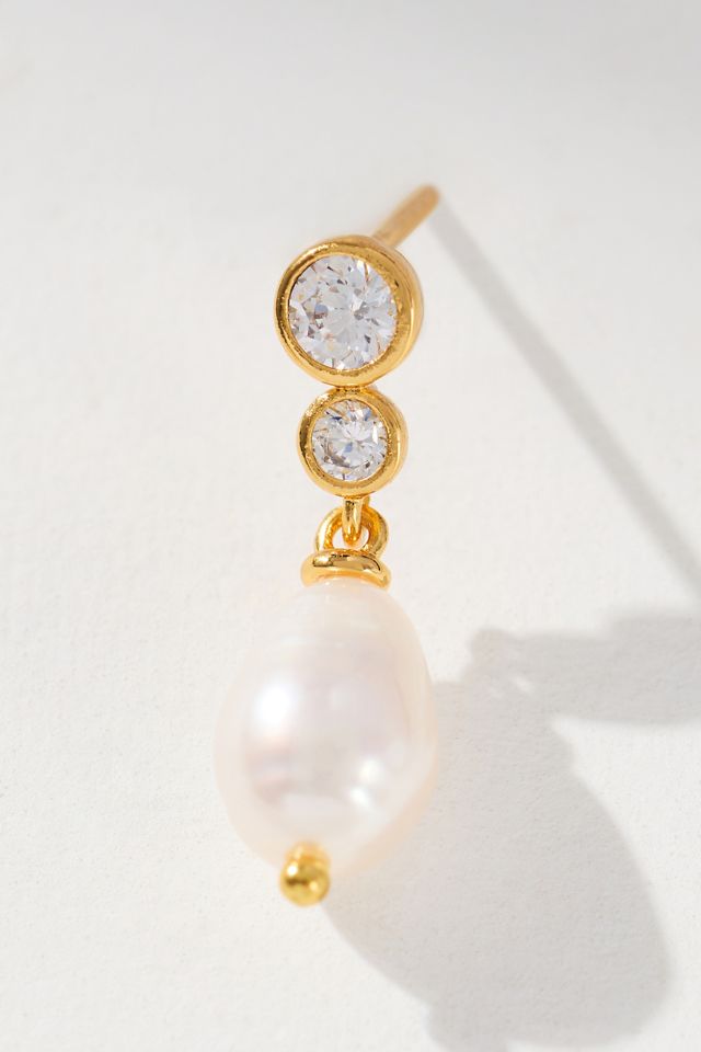 Crystal Pearl Drop Earrings #1