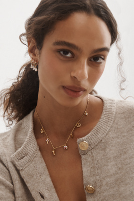By Anthropologie Festive Icon Charm Necklace In Gold